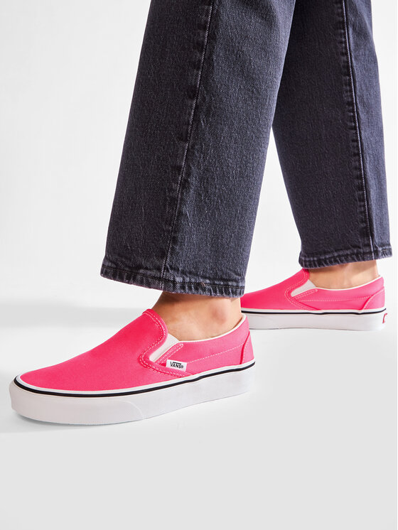 coral slip on vans