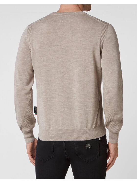 PHILIPP PLEIN PHILIPP PLEIN Longsleeve 615 Beżowy Regular Fit