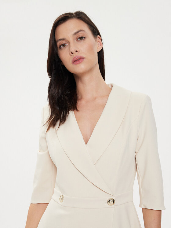 Rinascimento Rinascimento Kokteiļkleita CFC0118280003 Écru Regular Fit