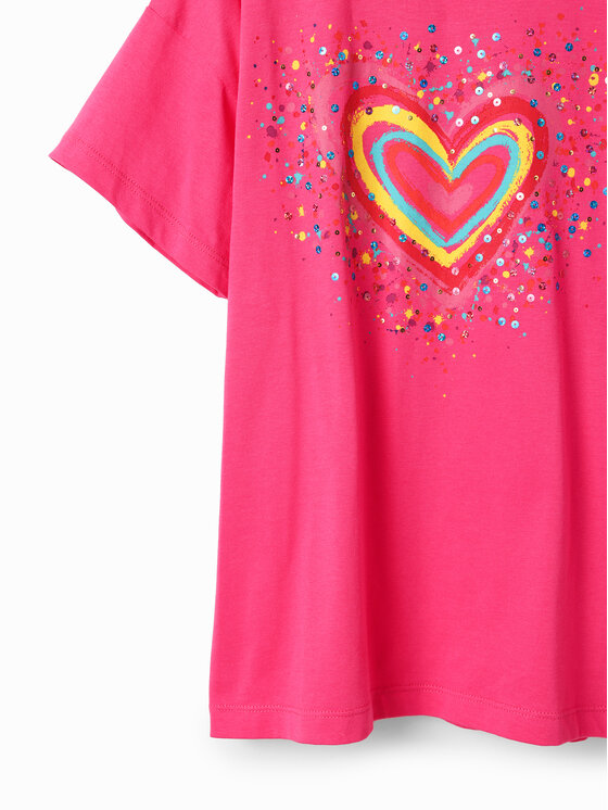 Desigual Desigual Тишърт 23SGTK20 Розов Regular Fit