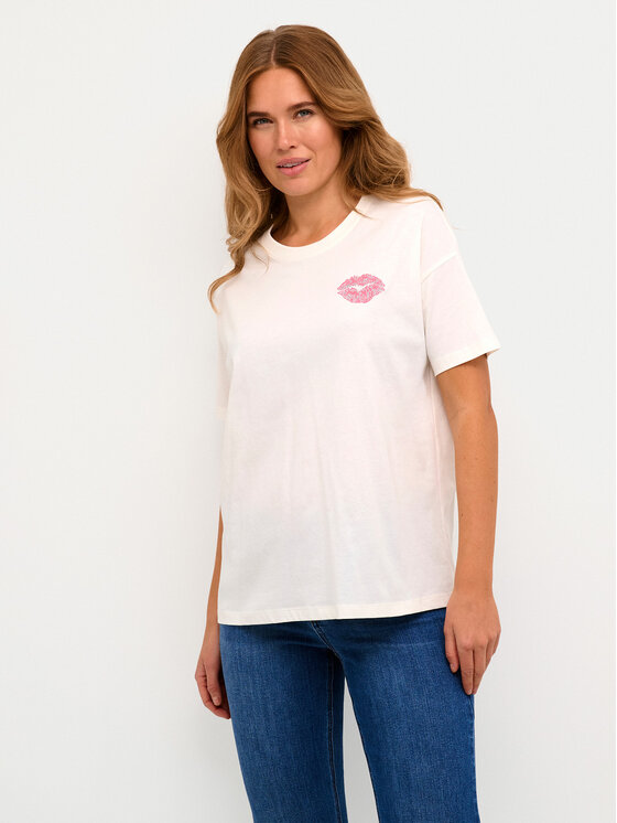 Kaffe T-shirt Fie 10508888 Écru Oversize