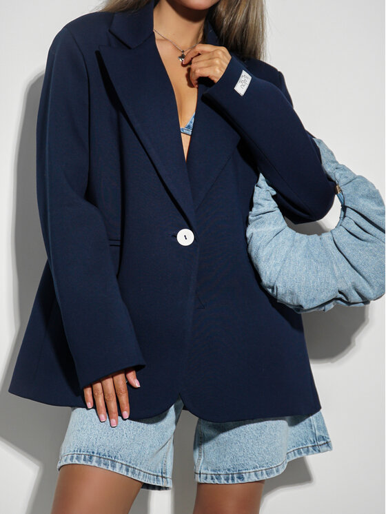 LilaLou LilaLou Sako Buki Tmavomodrá Oversize