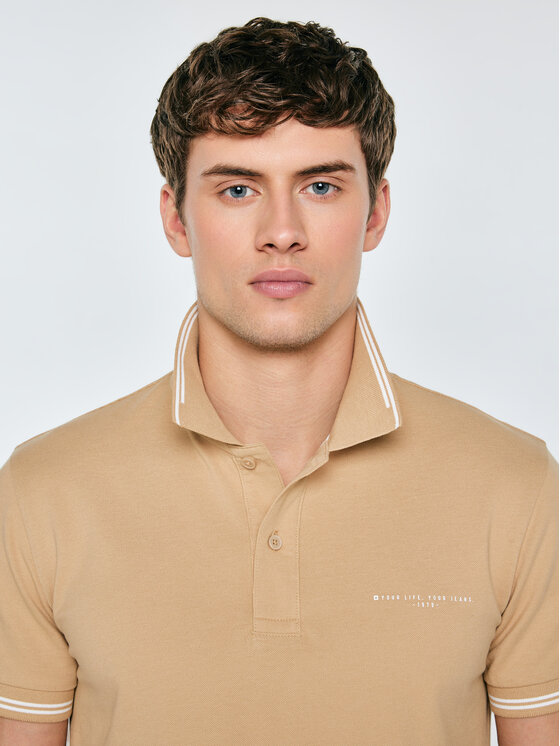 BIG STAR BIG STAR Polo WLADYM Beżowy Basic Fit