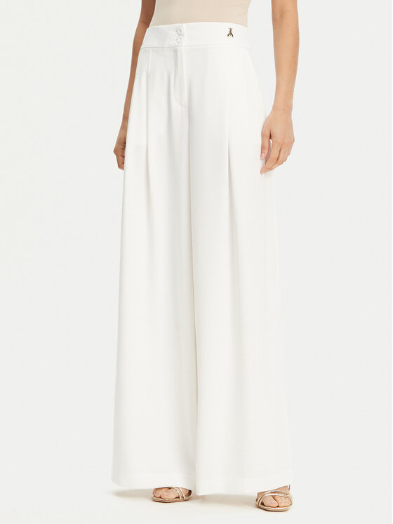 Patrizia Pepe Pantaloni palazzo 2P1684 A411 Bianco Regular Fit, taglia : 44
