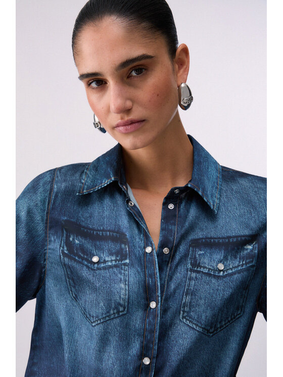 Liu Jo Liu Jo camicia di jeans UA6239T376A79042 Celeste Regular Fit