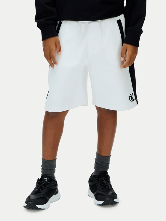 Calvin Klein Jeans Pantaloni scurți sport LVCKSJC28B Alb Relaxed Fit