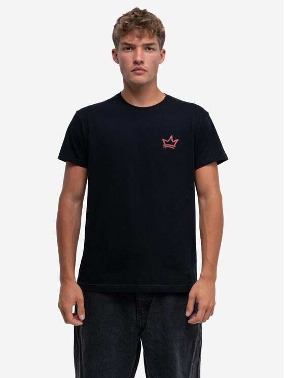 MyStars MyStars T-Shirt Koszulka Z Krótkim Rękawem Angel Anioł Czarny Regular Fit