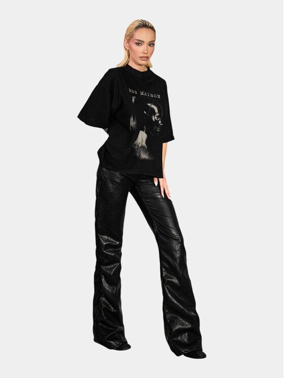 MADE BY SOCIETY MADE BY SOCIETY T-Shirt Tricou PORTRAIT - T27456 Czarny Basic Fit