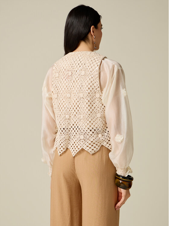 Oltre Oltre Giacca da abito L003J000010N0R2 Bianco Cropp Fit