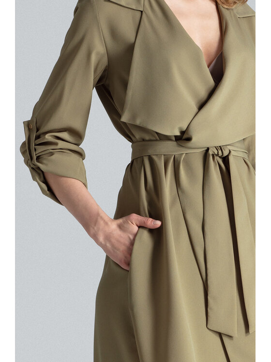 FIGL FIGL Šaty M464 Kaki Regular Fit