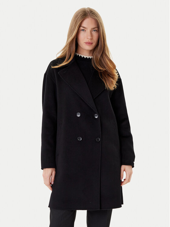Marella Marella Cappotto di lana Good 2523016031 Nero Regular Fit