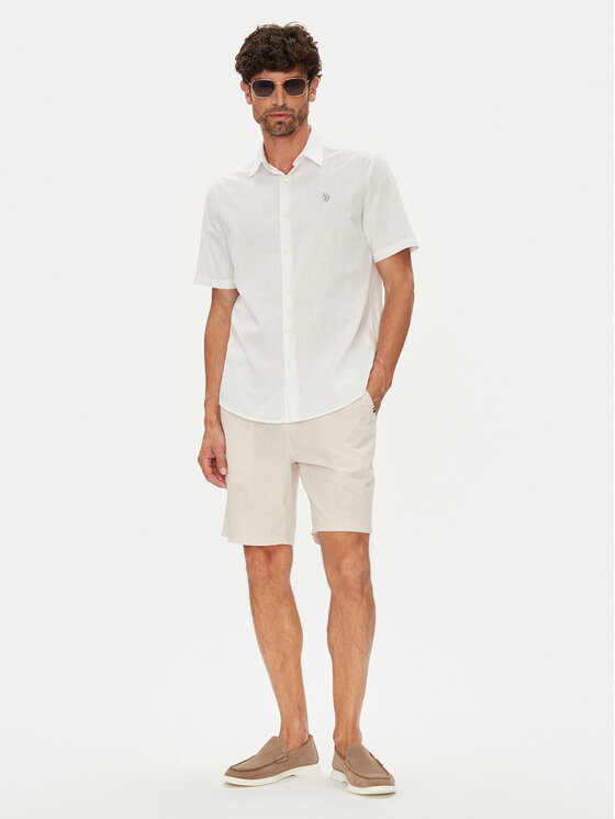 U.S. Polo Assn. U.S. Polo Assn. Bavlnené šortky MUP4050 Béžová Slim Fit