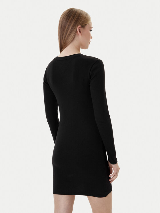 Tommy Jeans Tommy Jeans Rochie de zi Linear DW0DW21902 Negru Slim Fit