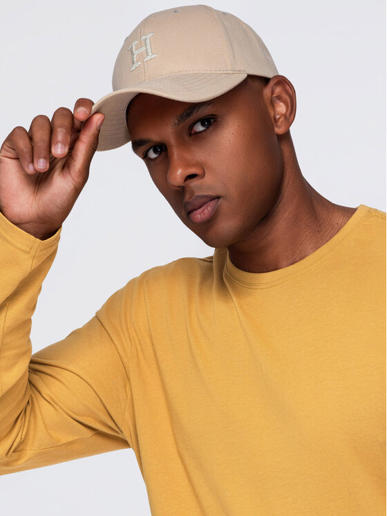 Ombre Ombre Longsleeve OM-LSBL-0142 Żółty Regular Fit