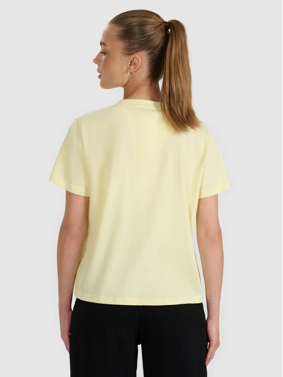 4F 4F T-Shirt 4FRAW25TTSHF3229-73S Żółty Boxy Fit