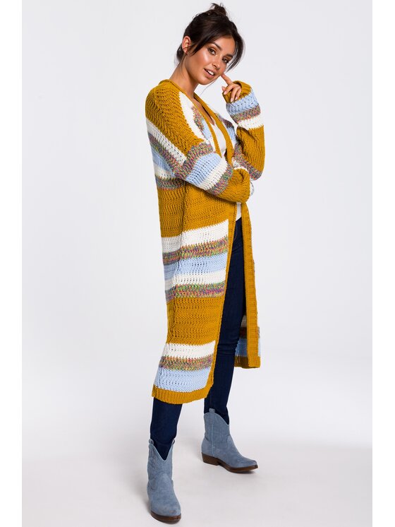 BeWear BeWear Kardigan bk036 Żółty Baggy Fit