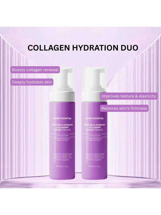 Glow Cocktail Glow Cocktail 2 x serum kolagenowe Restore & Hydrate 30 ml Zestaw do pielęgnacji skóry