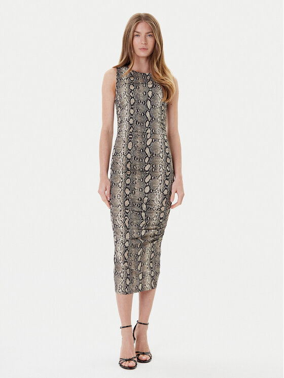 MICHAEL Michael Kors MICHAEL Michael Kors Kokteilinė suknelė MT58319HMC Smėlio Slim Fit