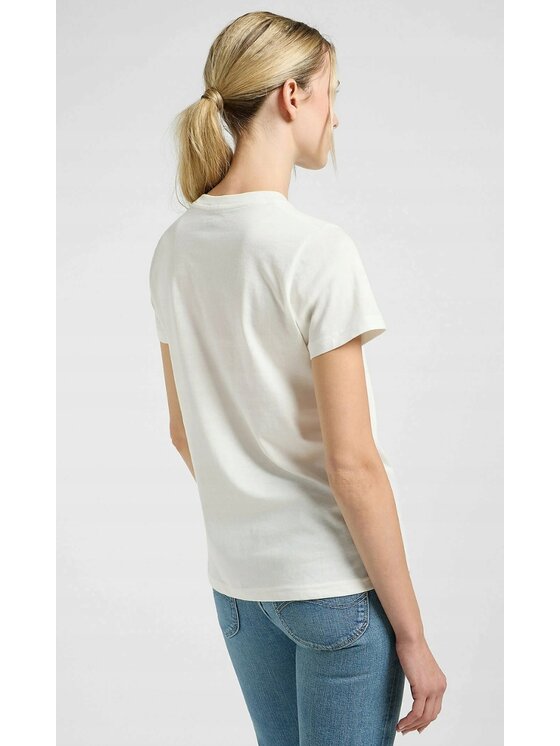 Lee Lee T-Shirt Little Embroidery Tee Biały Regular Fit