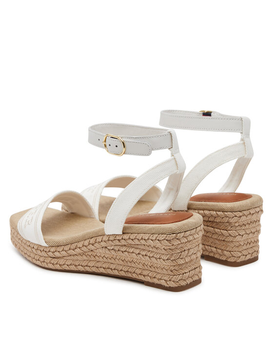 Tommy Hilfiger Tommy Hilfiger Espadrillas Tommy Hilfiger Espad Mid Wedge FW0FW08805 Écru