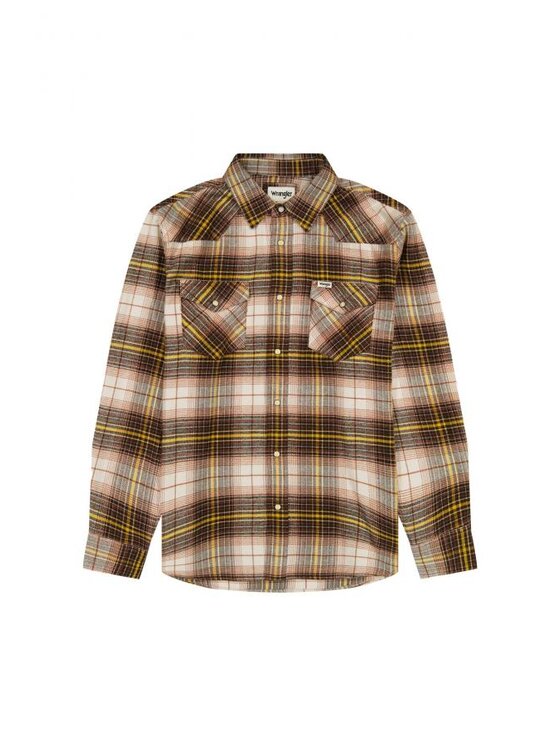 Wrangler Wrangler Camicia WESTERN SHIRT 112357247 Marrone Regular Fit