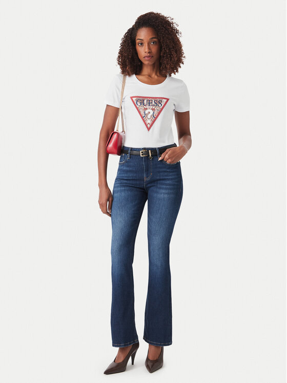 Guess Guess T-Shirt W6YI25 K4344 Biały Slim Fit