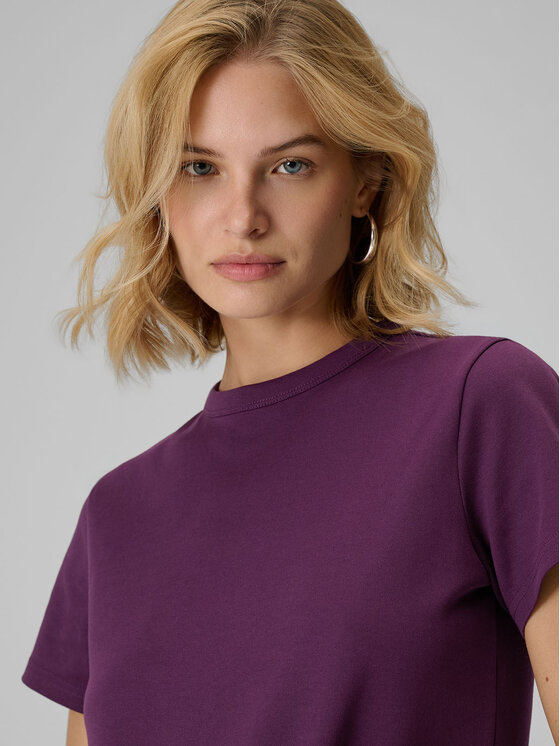 4F 4F T-Shirt BASIC+ Fioletowy Regular Fit