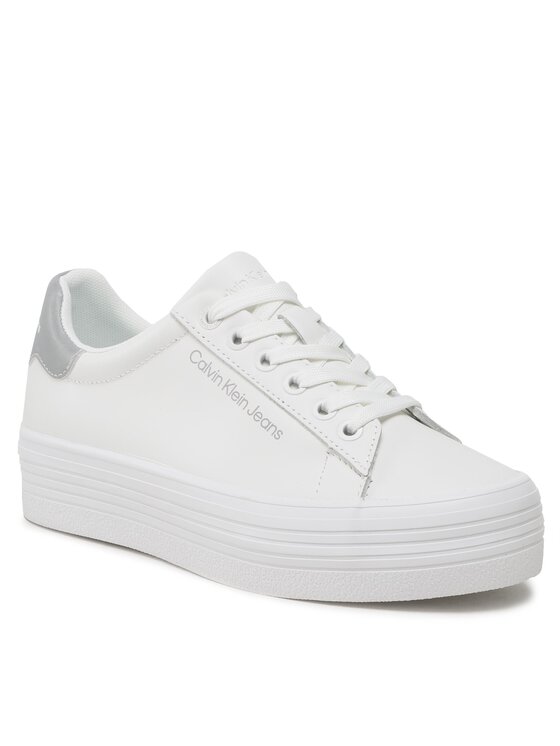 Calvin Klein Jeans Sneakers Vulc Flatform Laceup Ny Refl Wn YW0YW01220 Alb Alb imagine noua