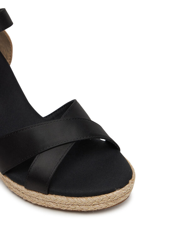 Tommy Hilfiger Tommy Hilfiger Espadryle Satin High Wedge Espadrille FW0FW08602 Czarny