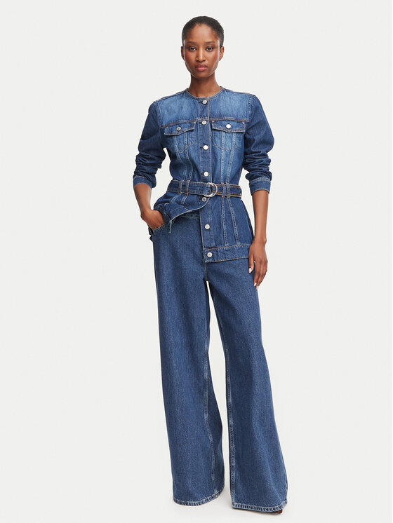 Guess Guess Džinsinė striukė W6YN04 D1342 Mėlyna Regular Fit