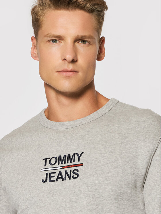 Tommy Jeans Felpa Essential DM0DM10910 Grigio Regular Fit • Modivo.it