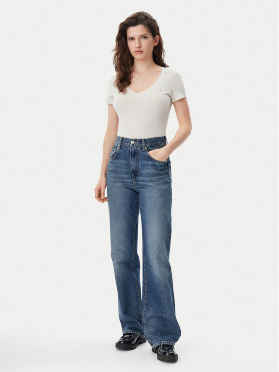 Tommy Jeans Tommy Jeans T-Shirt DW0DW20458 Μπεζ Slim Fit
