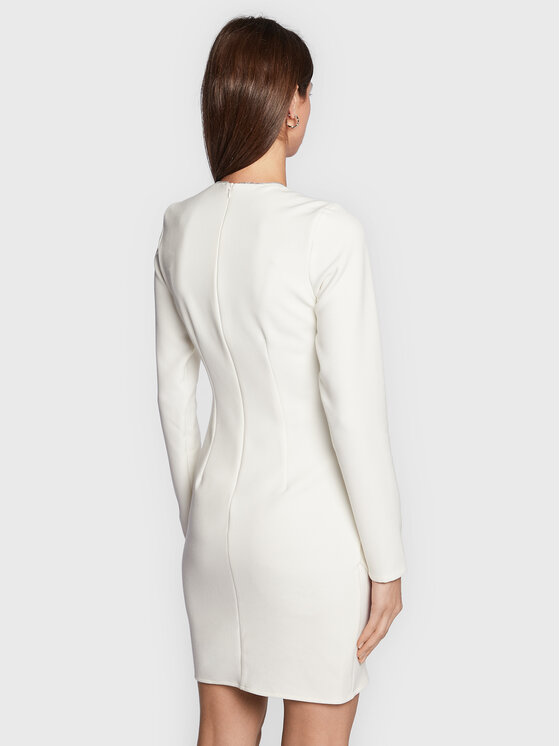 Silvian Heach Silvian Heach Kokteiļkleita CVA22141VE Balts Slim Fit