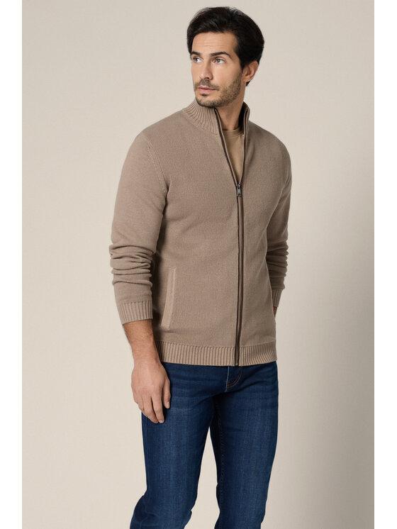 Lancerto Lancerto Sweter Algar SW073225000034 Beżowy Regular Fit