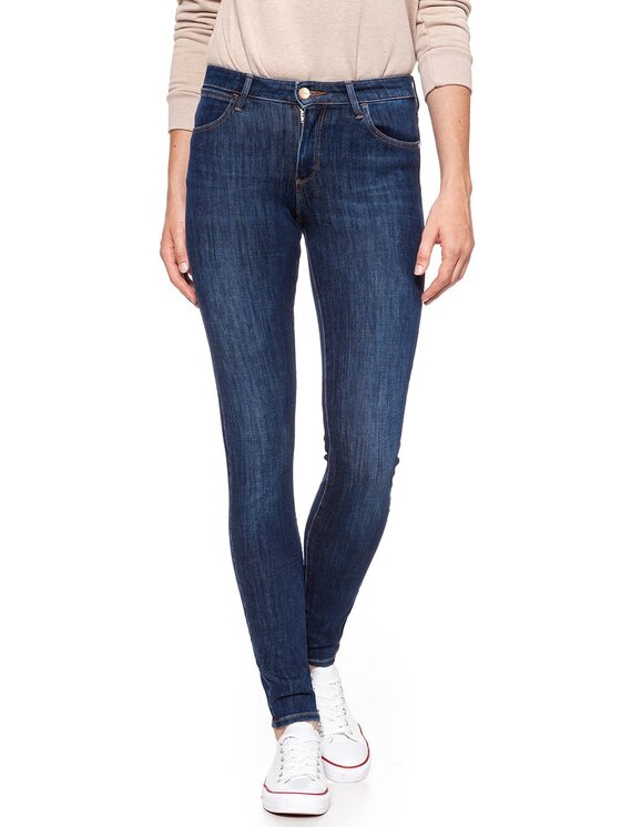 Wrangler Wrangler Jeansy SUPER SKINNY Niebieski Skinny Fit