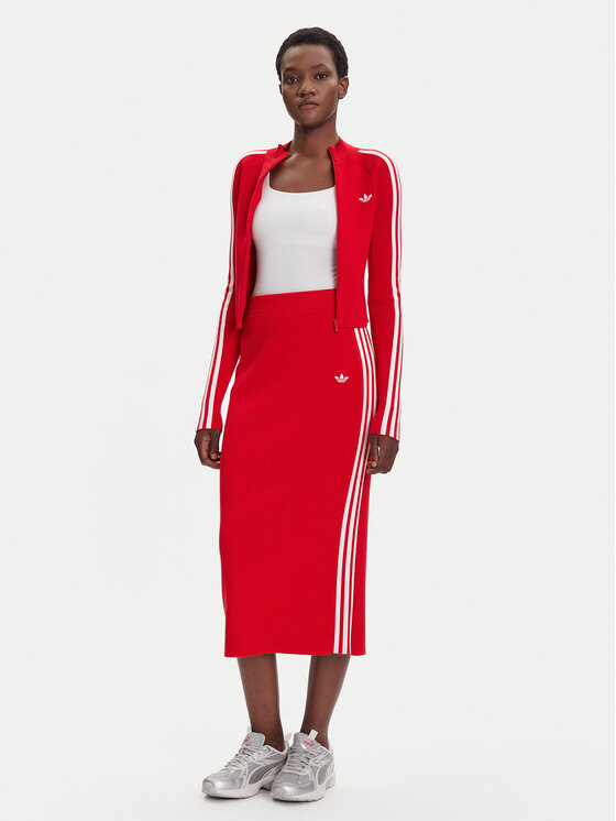 adidas adidas Bluza adicolor 3-Stripes JY2598 Czerwony Slim Fit