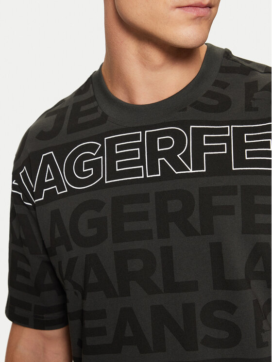 KARL LAGERFELD KARL LAGERFELD Marškinėliai A1M17114 Juoda Regular Fit