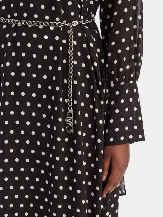 MICHAEL Michael Kors MICHAEL Michael Kors Рокля тип риза MR68394K9J Черен A-Line Fit