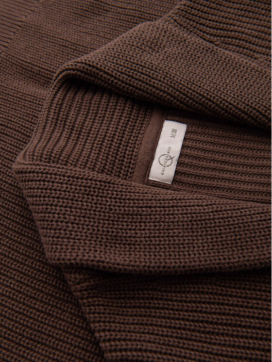 Ombre Ombre Kardigan OM-SWCD-0200 Brązowy ciemny Regular Fit