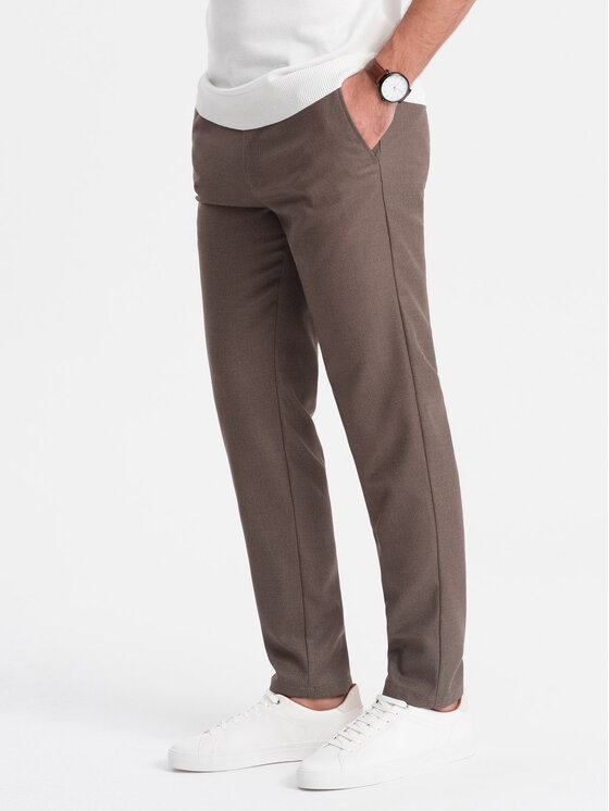 Ombre Ombre Chino kalhoty OM-PACP-0182 Béžová Slim Fit