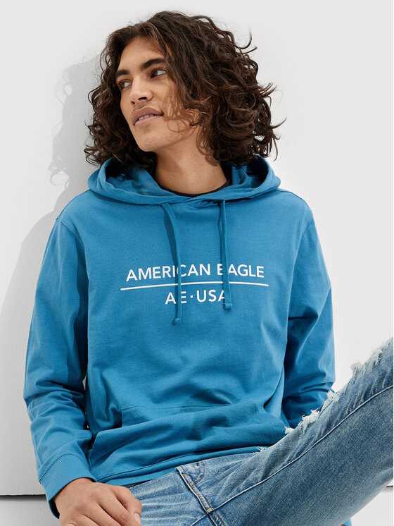 American Eagle Bluză 016-1175-5143 Albastru Standard Fit