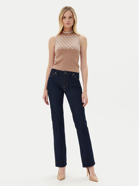 Guess Guess Džemper W3YR26 Z37K0 Smeđa Regular Fit