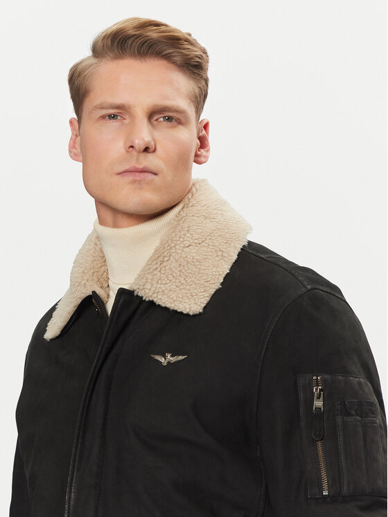 Aeronautica Militare Aeronautica Militare Kurtka z imitacji skóry 242PN948PL248 Czarny Regular Fit