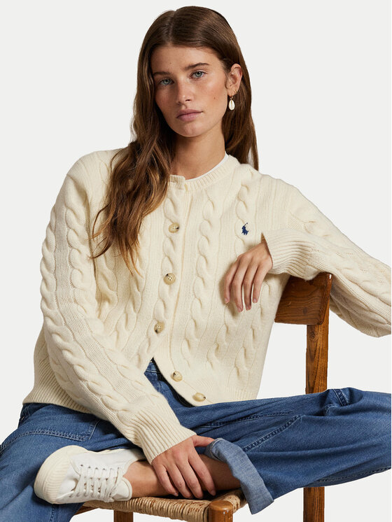 Polo Ralph Lauren Polo Ralph Lauren Kardigan 211972104002 Bijela Slim Fit