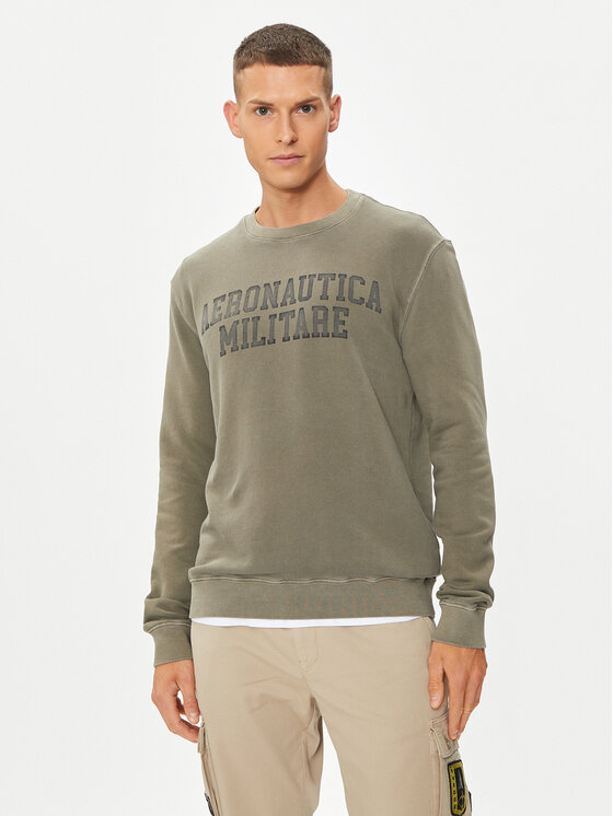 Aeronautica Militare Felpa 241FE1898F548 Verde Comfort Fit, taglia : XXL