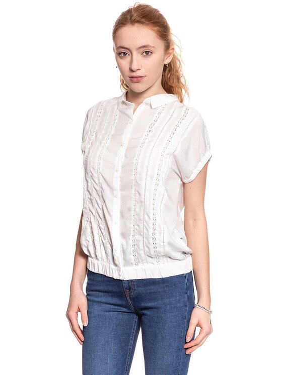 Wrangler Wrangler Camicia ROMANTIC TOP Beige Regular Fit