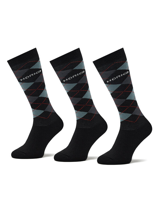Horka Horka Set de 3 perechi de șosete medii unisex Riding Socks 145450-0000-0206 Negru
