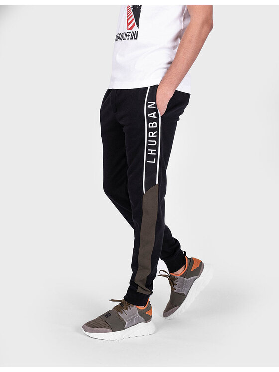 Les Hommes Les Hommes Παντελόνι υφασμάτινο UHJ102750U | Jogging Μαύρο Slim Fit