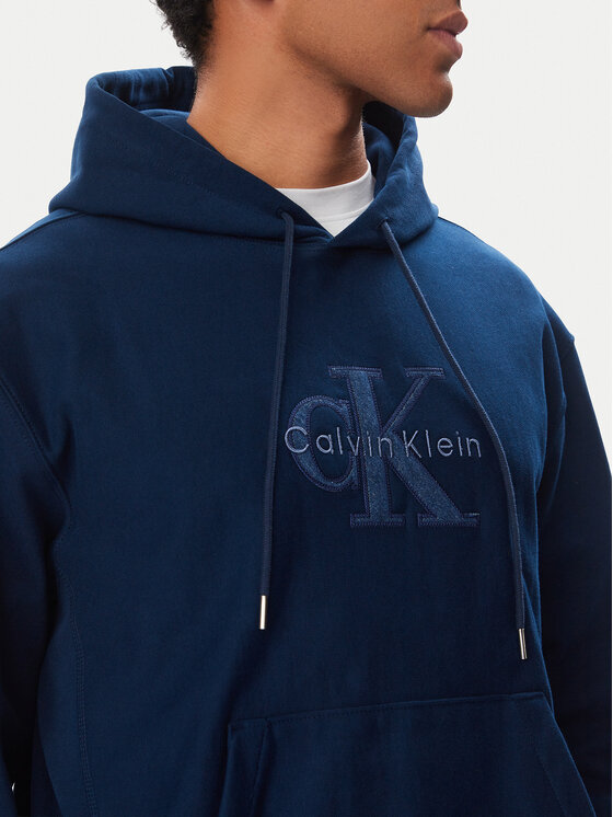 Calvin Klein Jeans Calvin Klein Jeans Džemperis ar kapuci LV04RH218G Tumši zils Regular Fit