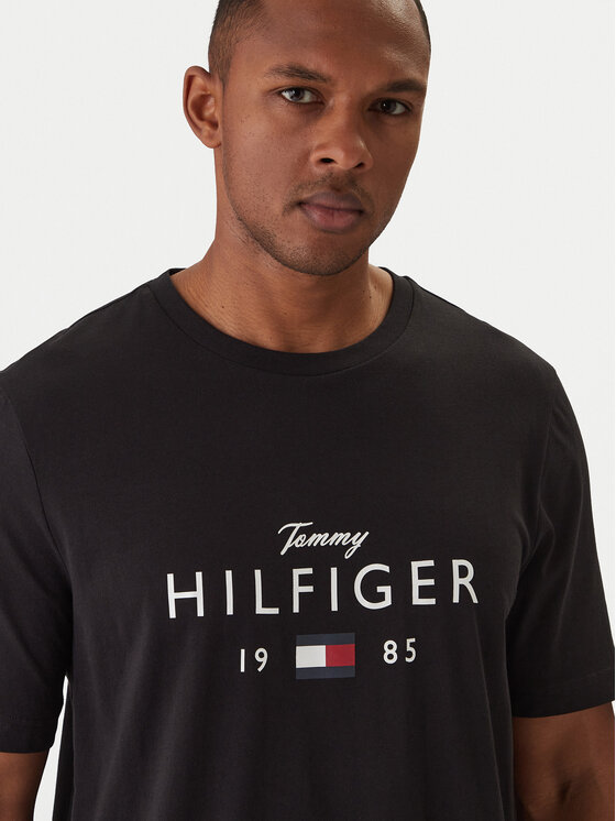 Tommy Hilfiger Tommy Hilfiger T-Shirt MW0MW41455 Czarny Regular Fit